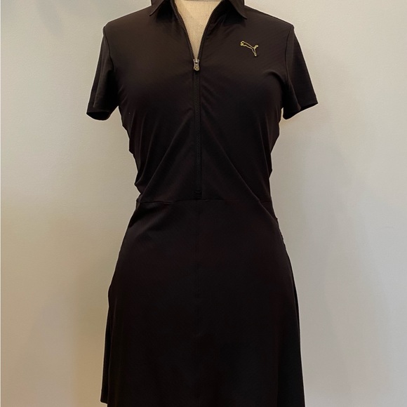 Puma Womens Black Polo Activewear Dress / Pockets w Zippers / Size Small - Picture 14 of 16